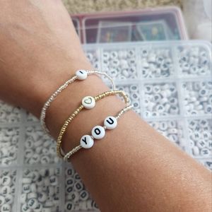 I ❤️ you love bracelets letter beads elastic friendship couples bracelets